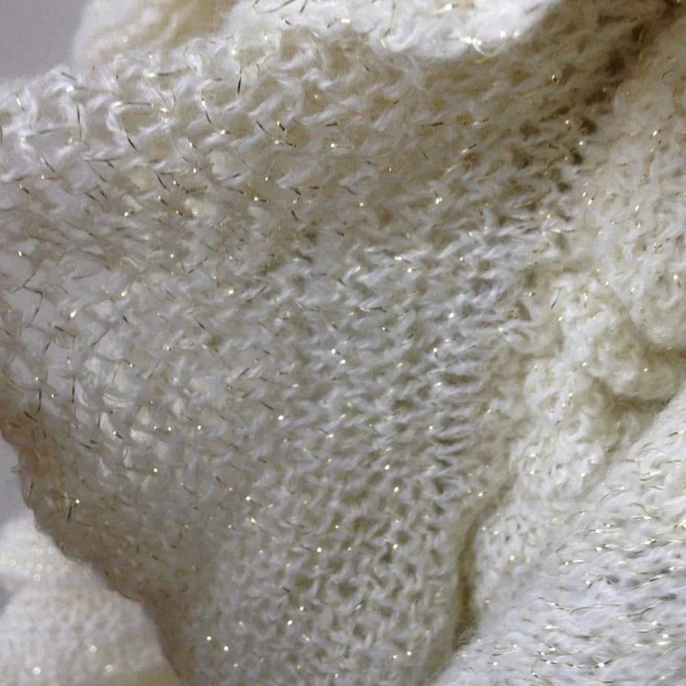 Infinity Loop Ruffle Edge Knitted Stretch Scarf - Picture 3 of 3